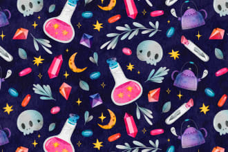 draw a seamless illustrated pattern