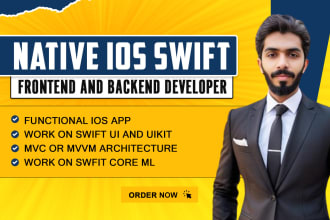 be your IOS swift app developer frontend and backend