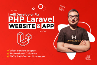 develop PHP laravel websites and apps or build API backend and fix errors