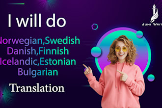 do norwegian swedish danish, finnish, icelandic, estonian, bulgarian translation