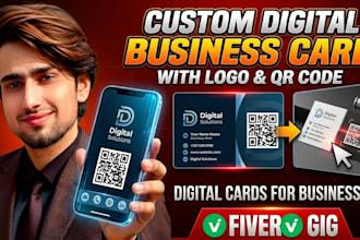 create custom digital business card with logo and qr code