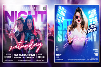 design a concert, dj, hip hop, nightclub, birthday, event or party flyer