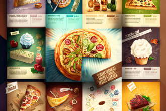 design creative animated food posters restaurant menu