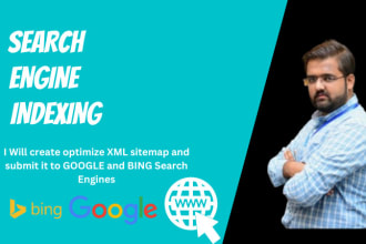 create optimize XML sitemap and submit it to google and bing