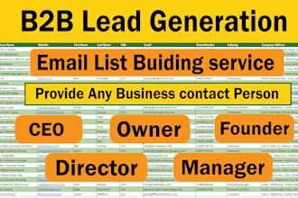 do lead generation and business contact email list building for any industry
