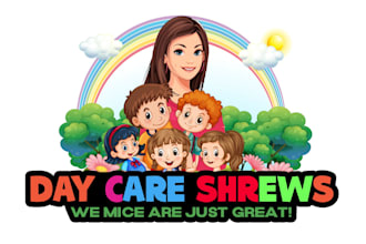 do a modern professional childcare mascot and cartoon logo
