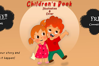 draw kids book illustrations and kids cover illustration