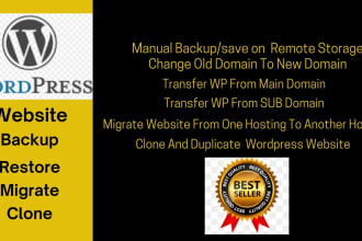 backup,restore,clone,migrate wordpress website quickly