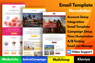 design mailchimp, klaviyo, mailerlite, activecampaign email template newsletter