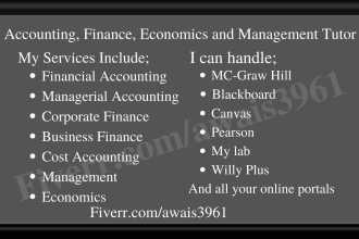 be your finance accounting economies managment tutor