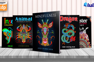 design adult coloring book cover and adult coloring pages for amazon kdp