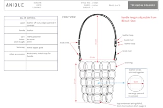 create technical sketches of your leather bag design