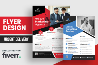 design urgent one pager marketing material, press kit, digital flyer for you