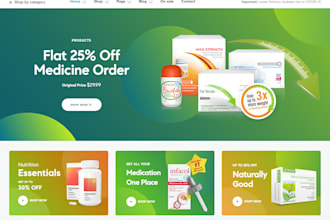 design pharmacy website, store with ecommerce functionality