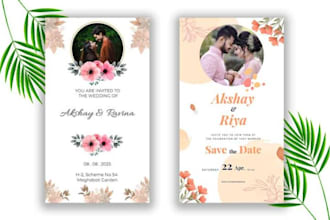 design invitation cards wedding, party, birthday events