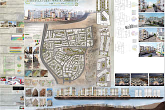 2d master plan and sites architectural rendering with diagrams