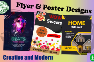 design creative flyer, poster, brochure and leaflet in 24hrs