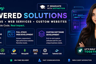develop ai web apps, ai chatbots, custom websites and full stack web application