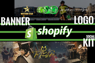 design professional shopify banner, shopfiy logo