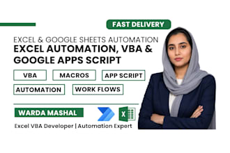 do excel automation, vba, macro, and google app script