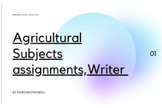do make assignments on agriculture related subjects,