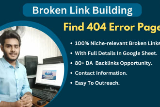 find broken link building on niche related with details