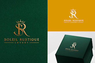 design a luxury modern minimalist, initial letters business logo and branding
