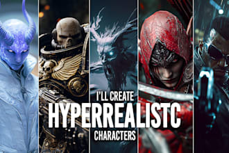 create fantasy, sci fi, character with hyperrealistic style