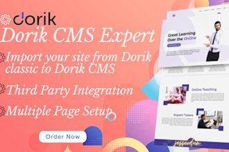 build a beautiful dorik website design with cms driven blogs, api, integration