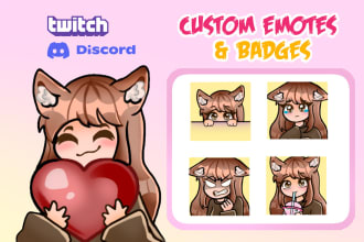 create cute custom chibi emotes for twitch and discord