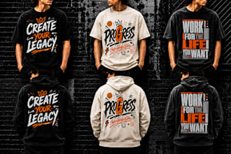 custom typographic and graphic t shirt design
