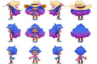 create character design, concept art, or character sheets