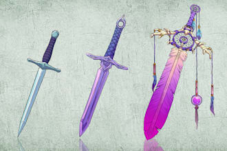 create 2d game asset, prop, object, weapon, and icon