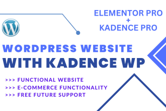 develop fast wordpress website with kadence theme