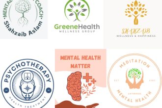 design coaching, therapy, mental health, wellness and clinic logo