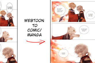 convert webtoon to manga and comic format