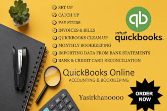 setup, catch up, and do bookkeeping using quickbooks online