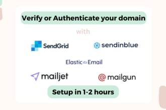 verify authenticate your domain with sendgrid, sendinblue, mailgun, elastic mail