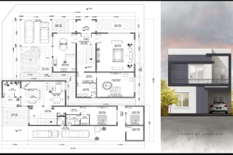 be your architect, draw architectural floor plan and 3d render