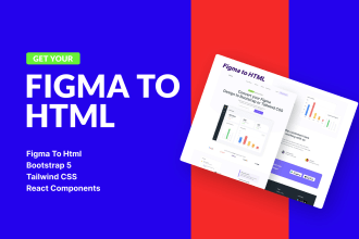 convert figma to html, css, bootstrap 5 or tailwind CSS, react component, astro