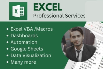 do automation in  excel, vba, macros, google sheets and make dynamic dashboards