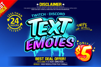 make text emote for twitch or discord in 24 hours