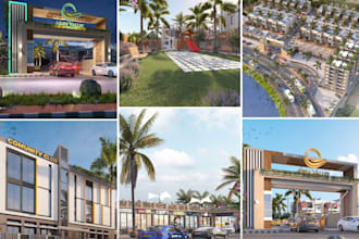 design architectural master plan and landscaping 3d aerial view renders