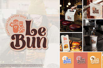 design a modern restaurant logo, menu design and full branding package