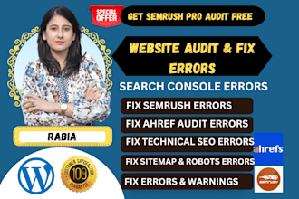 do audit and fix ahrefs semrush audit, and search console errors