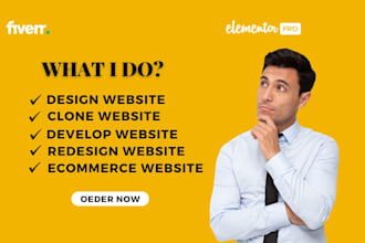 build, rebuild, redesign wordpress website or wordpress elementor website