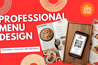 design modern restaurant menu, food menu, price list and qr code menu