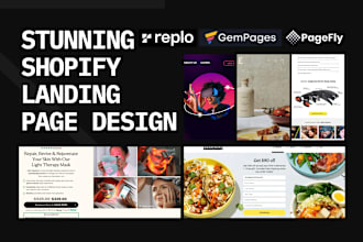 design shopify landing page by replo pagefly gempages