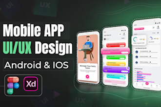 do mobile app UI UX design, app ui design in figma