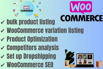 do SEO content and list variation items on woocommerce using bulk or CSV file